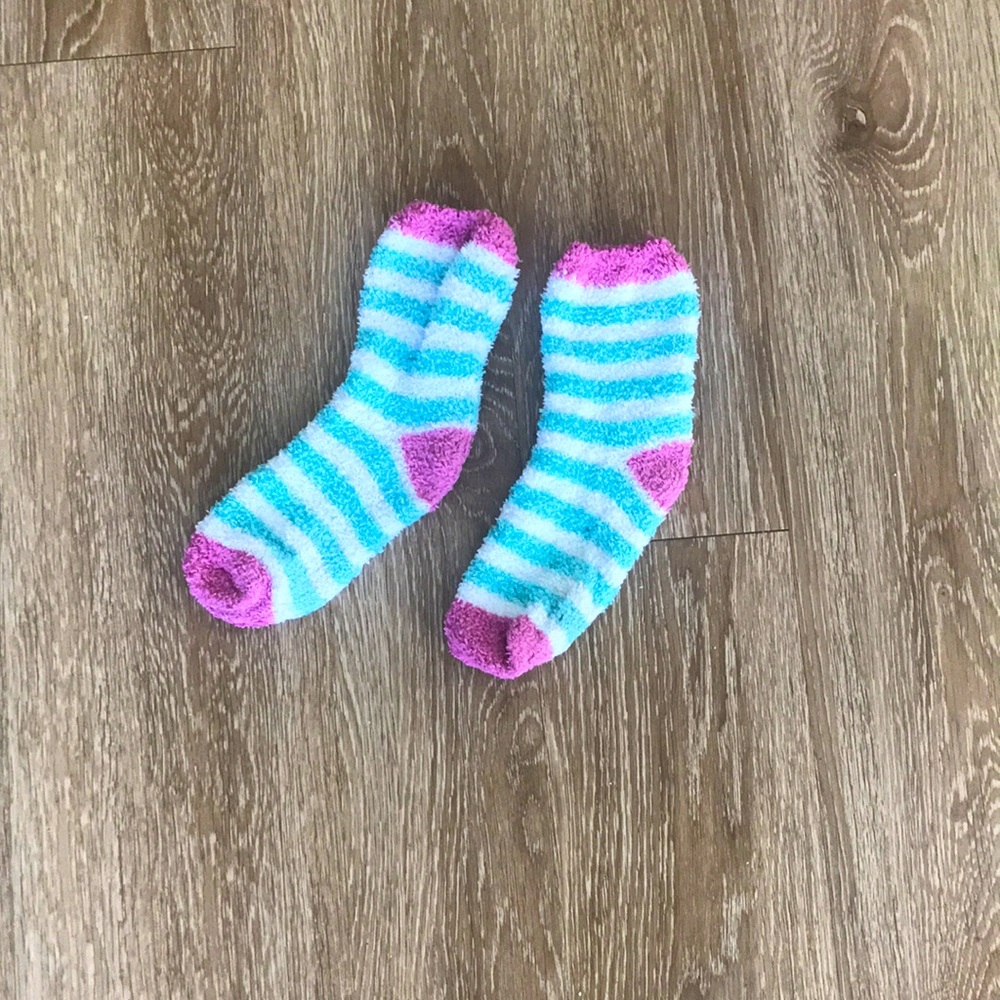 Pink, White and Blue Stripped Socks